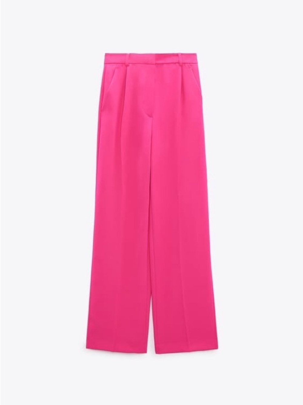 Zara Wide-Leg Trousers in Bright Pink - Picture 2 of 10